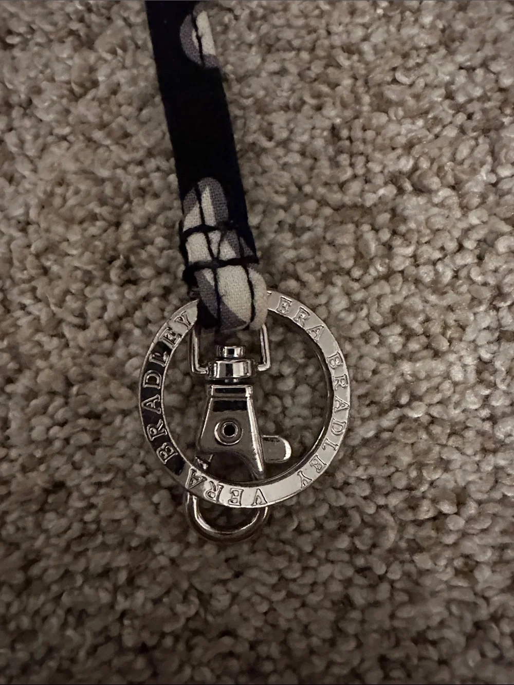 Vera Bradley Black & White Patterned Lanyard Key Holder